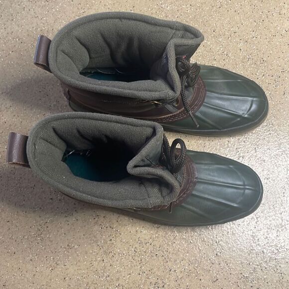 Sporto Vtg 90s Original Duck Boots 7 Green Brown - Picture 7 of 16